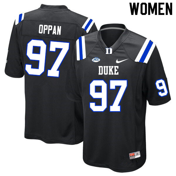 Women #97 Caleb Oppan Duke Blue Devils College Football Jerseys Sale-Black